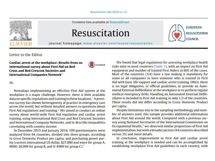 Survey Cardiac arrest at the workplace