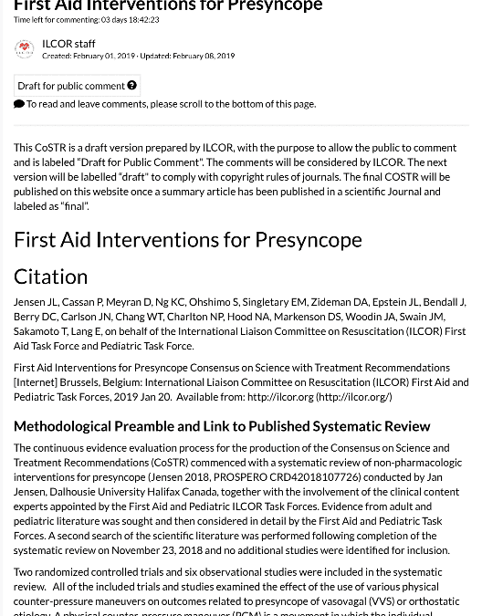 First aid interventions for Preysnocope