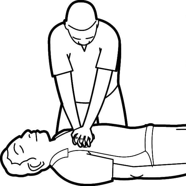 Proper techniques for chest compression. Illustration about emergency help  and perform CPR. First aid for person has stopped breathing. Stock Vector